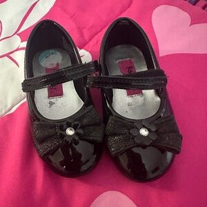 Black Kids Shoes with Bow Detail